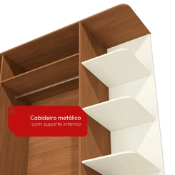 Guarda-Roupa 4 Portas 5 Gavetas Kappesberg T593 Canela/Off White SE
