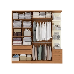 Guarda-Roupa 4 Portas 5 Gavetas Kappesberg T593 Canela/Off White SE
