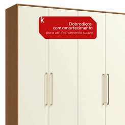 Guarda-Roupa 4 Portas 5 Gavetas Kappesberg T593 Canela/Off White SE
