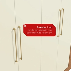 Guarda-Roupa 4 Portas 5 Gavetas Kappesberg T593 Canela/Off White SE