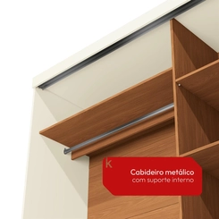 Guarda-Roupa 2 Portas 6 Gavetas Kappesberg T592 Off White/Canela SE