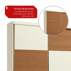Guarda-Roupa 2 Portas 6 Gavetas Kappesberg T592 Off White/Canela SE