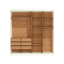 Guarda-Roupa 2 Portas 6 Gavetas Kappesberg T592 Off White/Canela SE