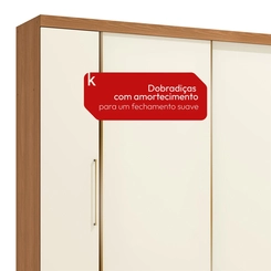 Guarda-Roupa 4 Portas 3 Gavetas Kappesberg T591 Canela/Off White SE
