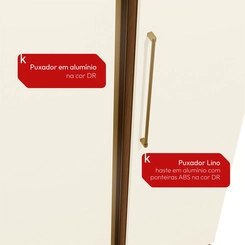 Guarda-Roupa 4 Portas 3 Gavetas Kappesberg T591 Canela/Off White SE
