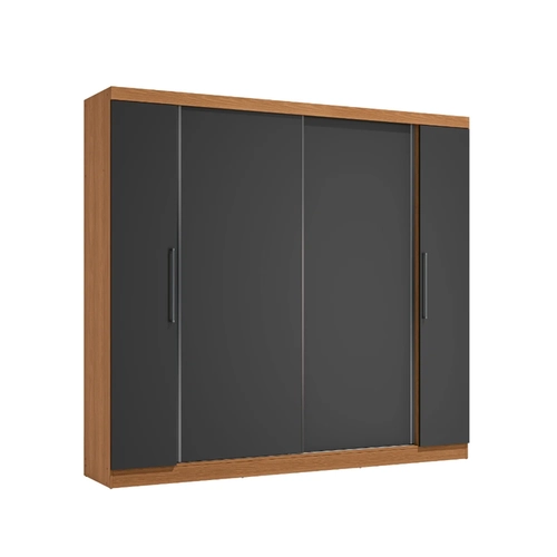 Guarda-Roupa 4 Portas 3 Gavetas Kappesberg T591 Canela/Grafite SE