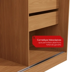 Guarda-Roupa 4 Portas de Correr 4 Gavetas Kappesberg T590 Canela/Grafite/Off White SE