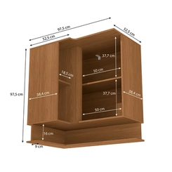 Aéreo de Canto 2 Portas 98cm Kappesberg Liga T843 Canela