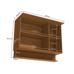 Aéreo 3 Portas 120cm Kappesberg Liga T841 Canela