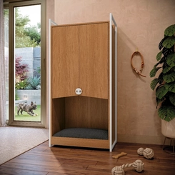 Armário Kappesberg Pet LI057 2P 74cm Canela/Branco SE