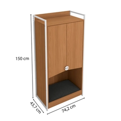 Armário Kappesberg Pet LI057 2P 74cm Canela/Branco SE