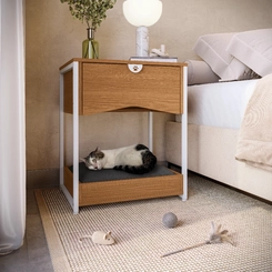 Mesa de Cabeceira Kappesberg Pet LI056 Canela/Branco SE