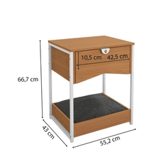 Mesa de Cabeceira Kappesberg Pet LI056 Canela/Branco SE