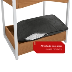 Mesa de Cabeceira Kappesberg Pet LI056 Canela/Branco SE