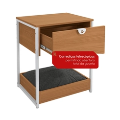 Mesa de Cabeceira Kappesberg Pet LI056 Canela/Branco SE