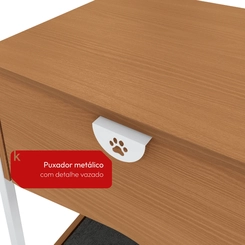 Mesa de Cabeceira Kappesberg Pet LI056 Canela/Branco SE