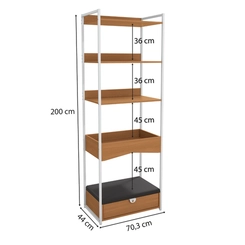 Estante Kappesberg PET LI059 Canela/Branco SE