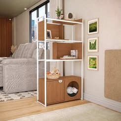 Estante Kappesberg PET LI060 Canela/Branco SE