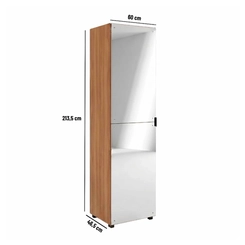 Sapateira 1 Porta com Espelho 60cm Telasul Versa 702022-02 Freijó