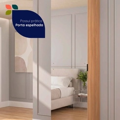 Sapateira 1 Porta com Espelho 60cm Telasul Versa 702022-02 Freijó