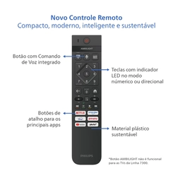 Smart TV 55'' 4K UHD Philips 55PUG7300/78 Preta Bivolt