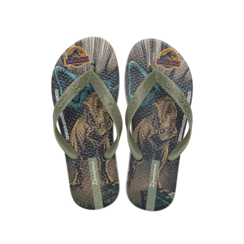 Chinelo Infantil Menino Ipanema Jurassic World II 27624 Bege/Verde
