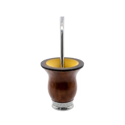 Kit Cuia e Bomba Inox Chimarrão Taura 674 Marrom
