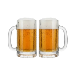 Conjunto 2 Canecas Vidro 500ml Para Cerveja Chopp Ruvolo 290356 Transparente
