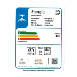 Freezer Vertical 1 Porta 276L Frost Free Brastemp BVR28PB Branco