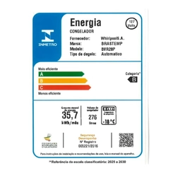 Freezer Vertical 1 Porta 276L Frost Free Brastemp BVR28PB Branco