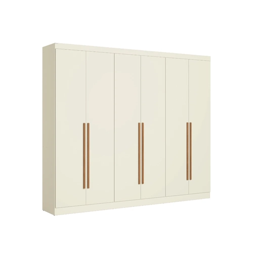 Guarda-Roupa 6 Portas 3 Gavetas Kappesberg T580 Off White/Canela SE