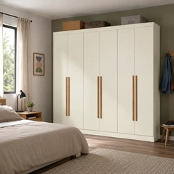 Guarda-Roupa 6 Portas 3 Gavetas Kappesberg T580 Off White/Canela SE