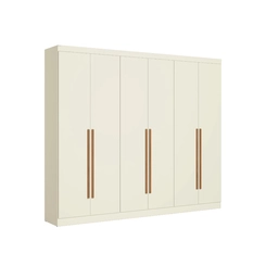 Guarda-Roupa 6 Portas 3 Gavetas Kappesberg T580 Off White/Canela SE