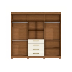 Guarda-Roupa 6 Portas 4 Gavetas Kappesberg CB03T594 Canela/Off White SE