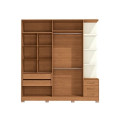 Guarda-Roupa 4 Portas 3 Gavetas Kappesberg CB03T593 Canela/Off White SE