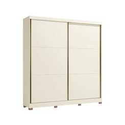 Guarda-Roupa 2 Portas de Correr 6 Gavetas Kappesberg CB03T592 Off White/Canela SE