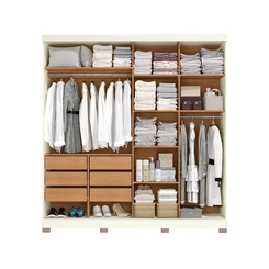 Guarda-Roupa 2 Portas de Correr 6 Gavetas Kappesberg CB03T592 Off White/Canela SE