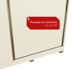 Guarda-Roupa 2 Portas de Correr 6 Gavetas Kappesberg CB03T592 Off White/Canela SE