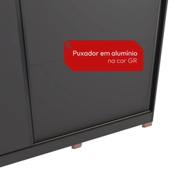 Guarda-Roupa 2 Portas de Correr 6 Gavetas Kappesberg CB03T592 Grafite/Canela SE