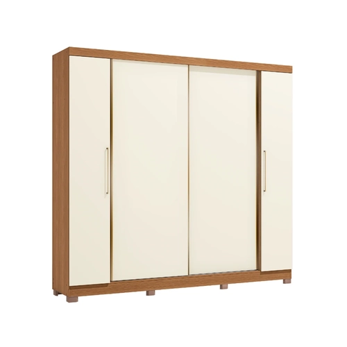 Guarda-Roupa 4 Portas 3 Gavetas Kappesberg CB03T591 Canela/Off White SE