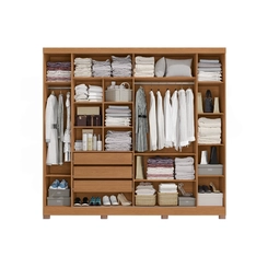 Guarda-Roupa 4 Portas 3 Gavetas Kappesberg CB03T591 Canela/Off White SE