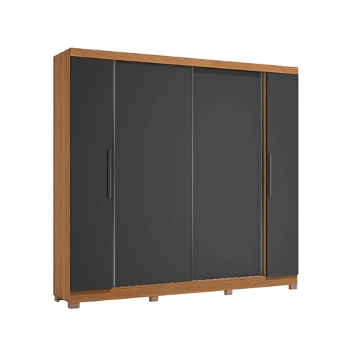 Guarda-Roupa 4 Portas 3 Gavetas Kappesberg CB03T591 Canela/Grafite SE
