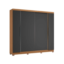 Guarda-Roupa 4 Portas 3 Gavetas Kappesberg CB03T591 Canela/Grafite SE