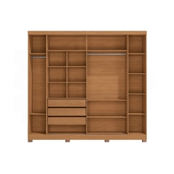 Guarda-Roupa 4 Portas 3 Gavetas Kappesberg CB03T591 Canela/Grafite SE