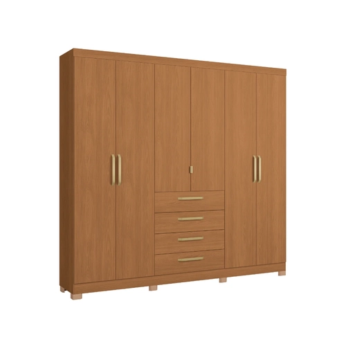 Guarda-Roupa 6 Portas 4 Gavetas Kappesberg CB03T585 Canela SE