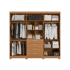 Guarda-Roupa 6 Portas 4 Gavetas Kappesberg CB03T585 Canela SE