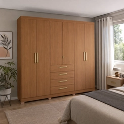 Guarda-Roupa 6 Portas 4 Gavetas Kappesberg CB03T585 Canela SE