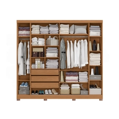 Guarda-Roupa 4 Portas 3 Gavetas Kappesberg CB01T591 Canela/Off White SE