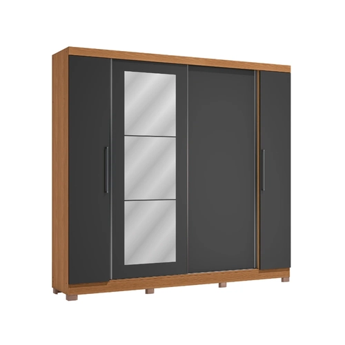 Guarda-Roupa 4 Portas 3 Gavetas Kappesberg CB01T591 Canela/Grafite SE