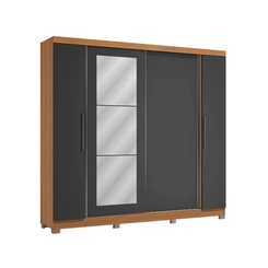 Guarda-Roupa 4 Portas 3 Gavetas Kappesberg CB01T591 Canela/Grafite SE